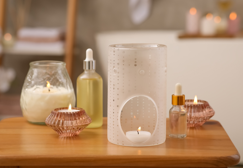 Sklenená aromalampa – hladká miska pre čistý rozptyl vône